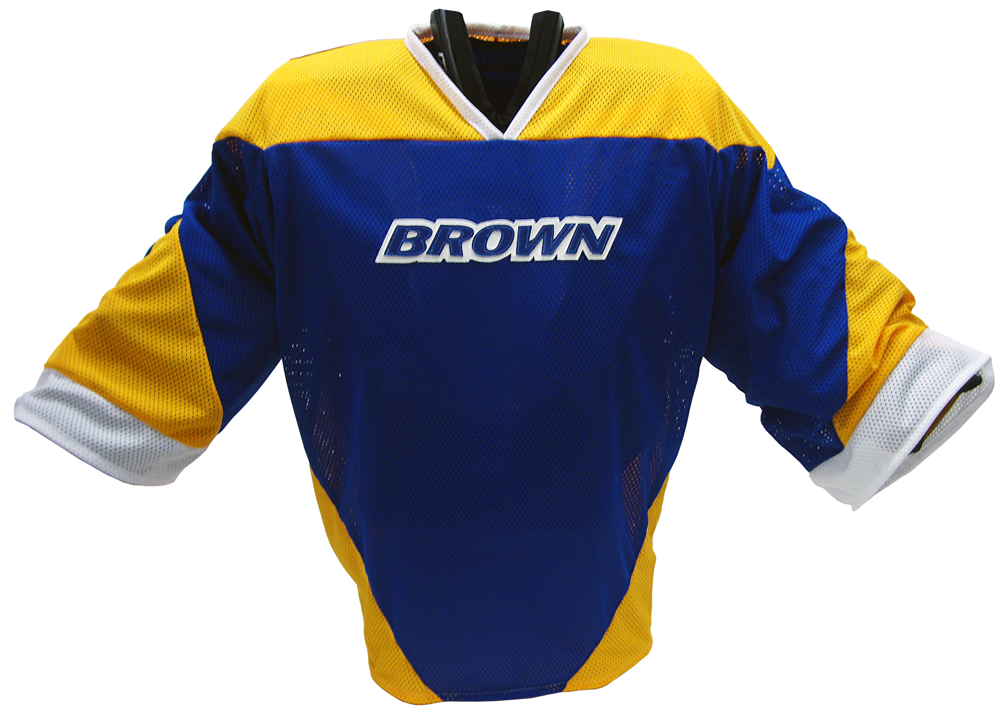 Blue, yellow and white jersey
