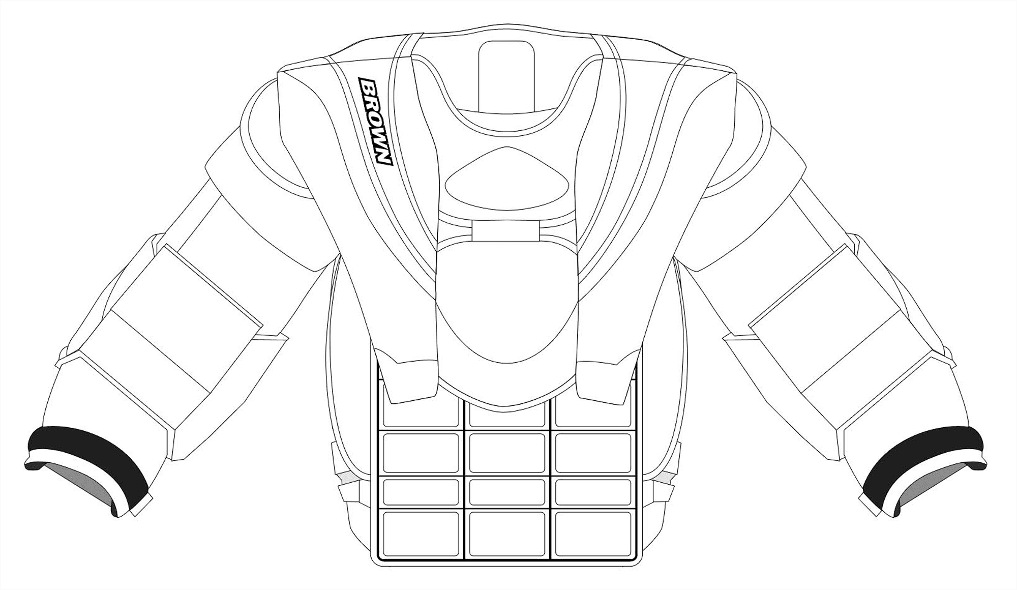 2400 chest protector colouring template 