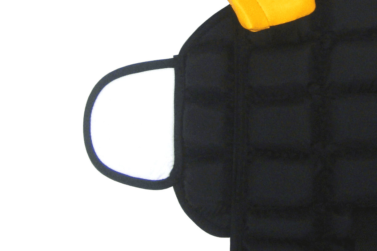 Close up of clip protection from the front