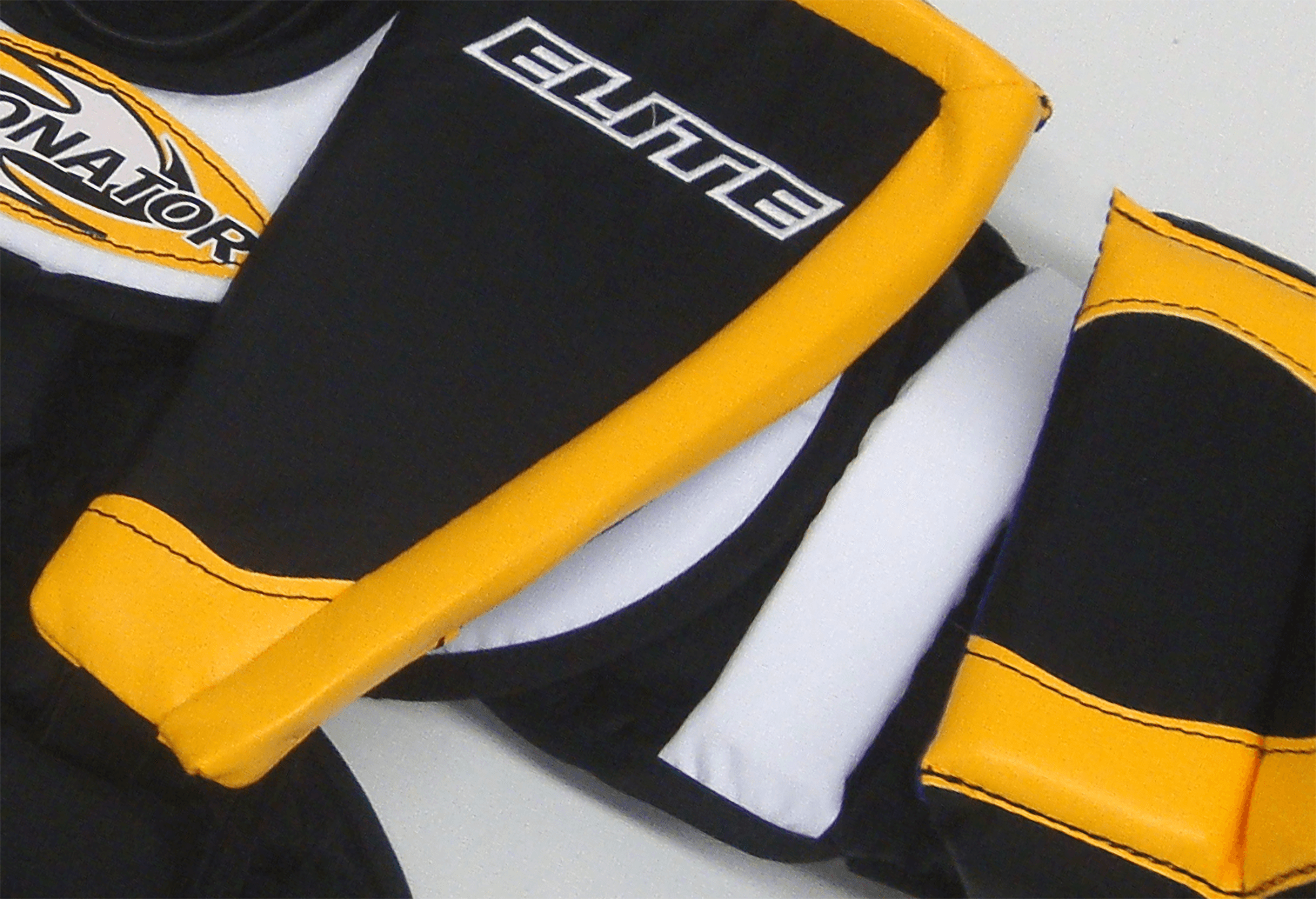 Close up of chest and arm of 1850 Chest Protector