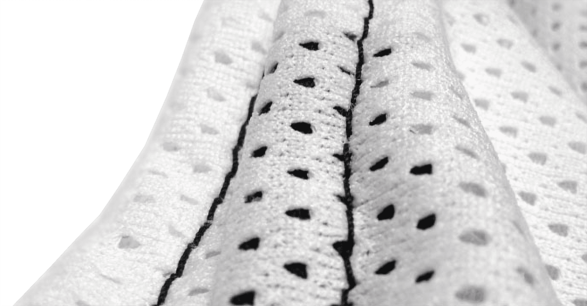Close up of jersey stitching