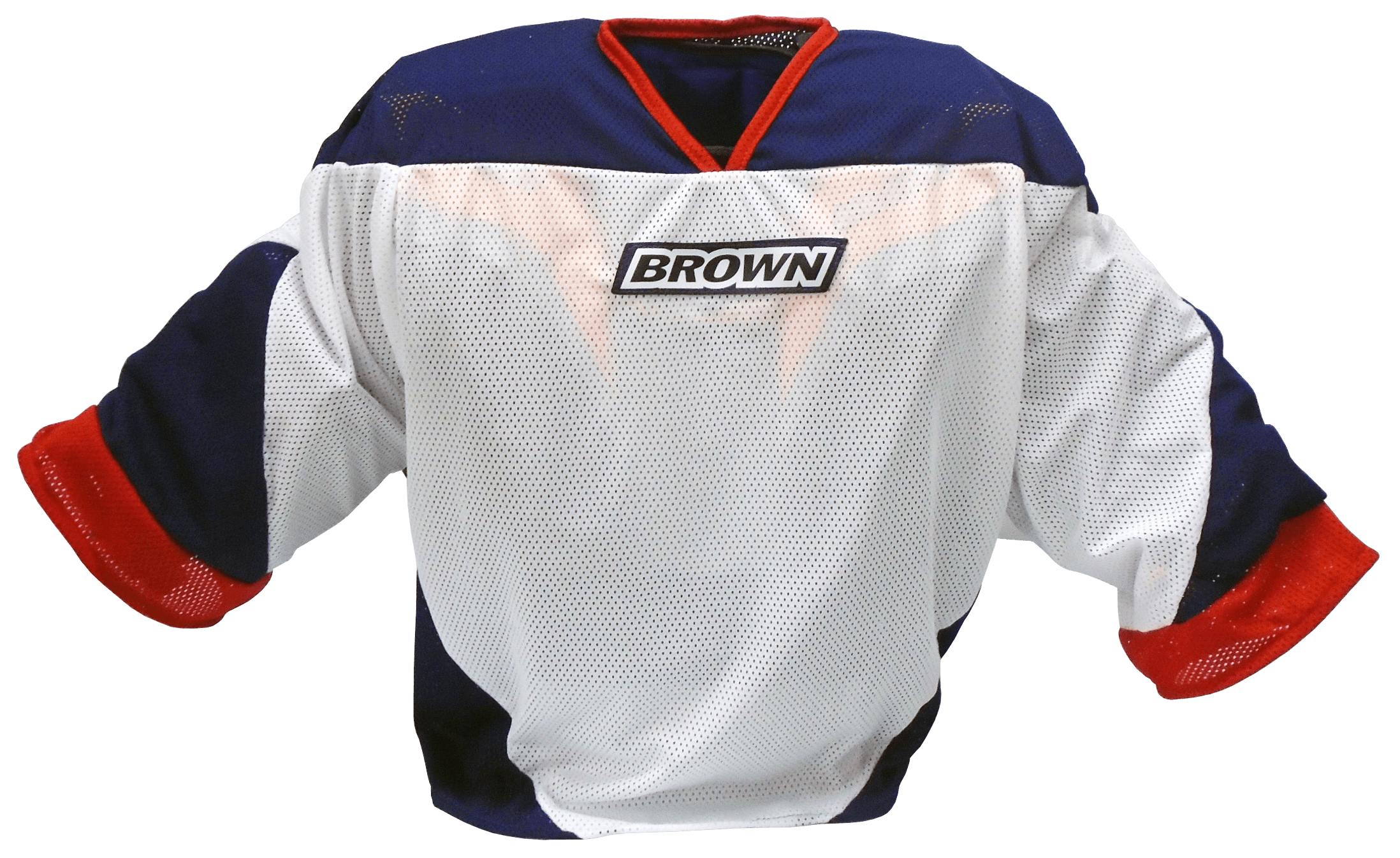 White, blue, red jersey