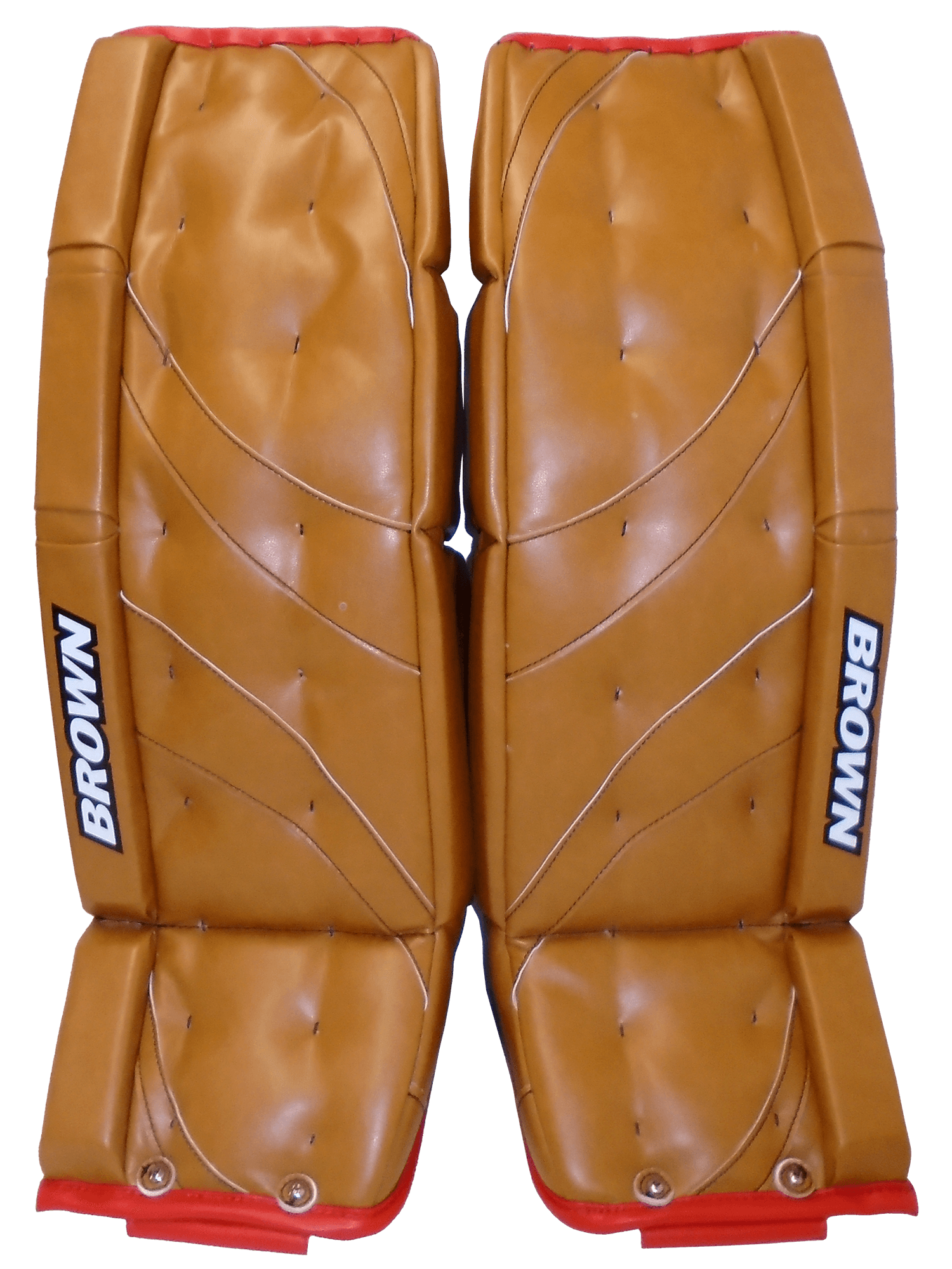 Retro tan with red binding 2500 leg pad