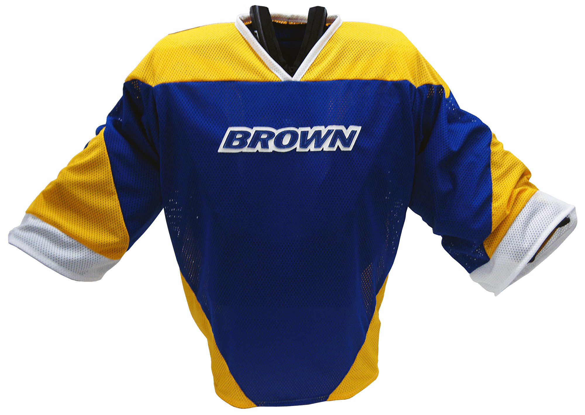 Blue, yellow and white jersey