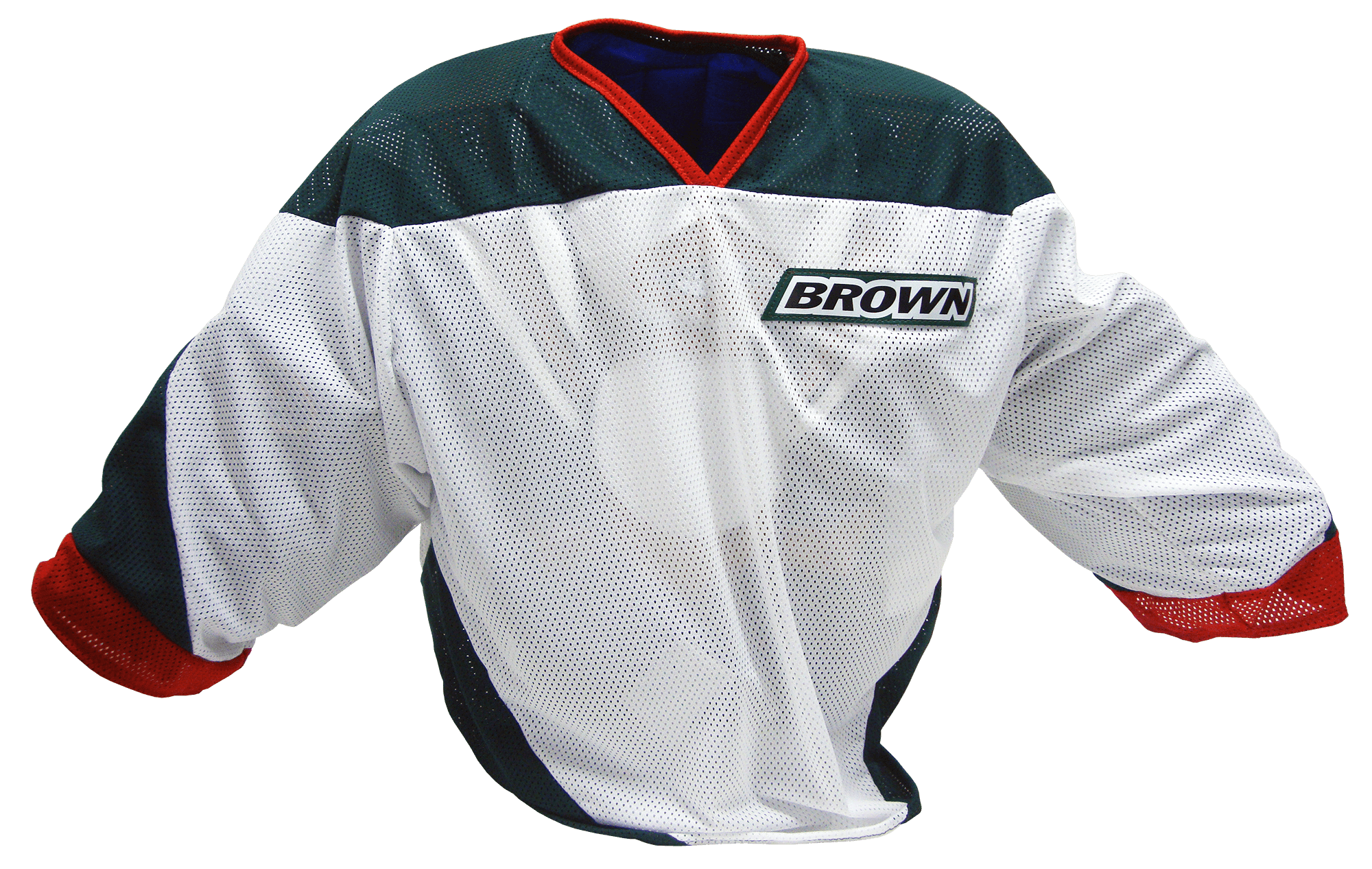 Forest Green, white and red jersey