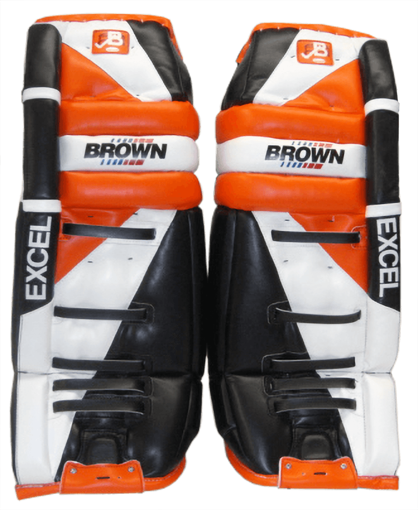 White, black, orange 2100 leg pad