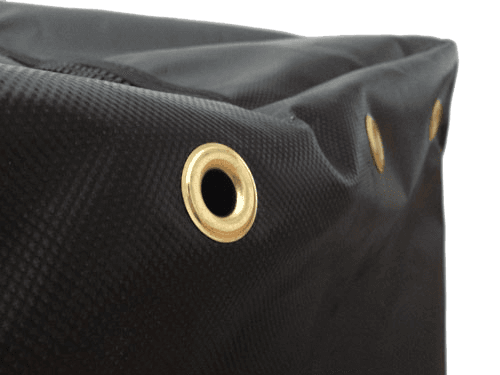 Close-up of bag grommet