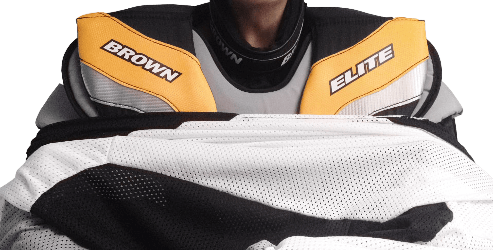 Jersey being put on over chest protector: