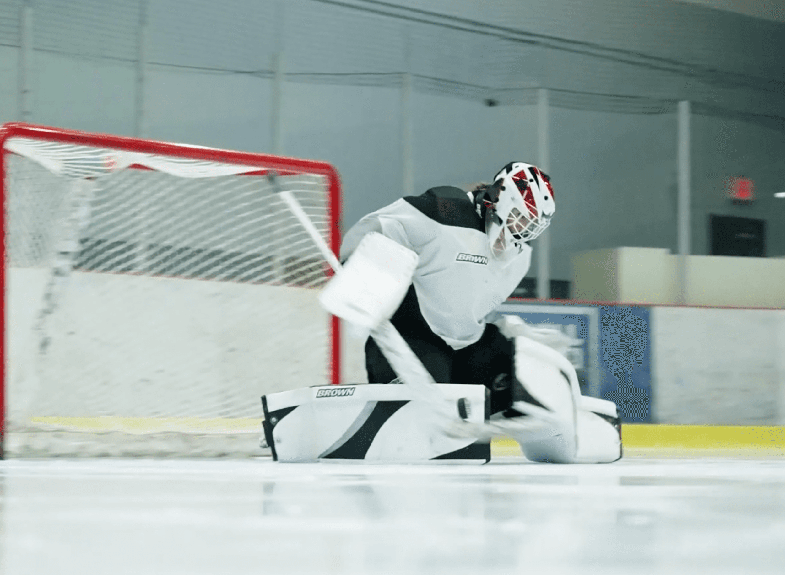 Goalie making a save