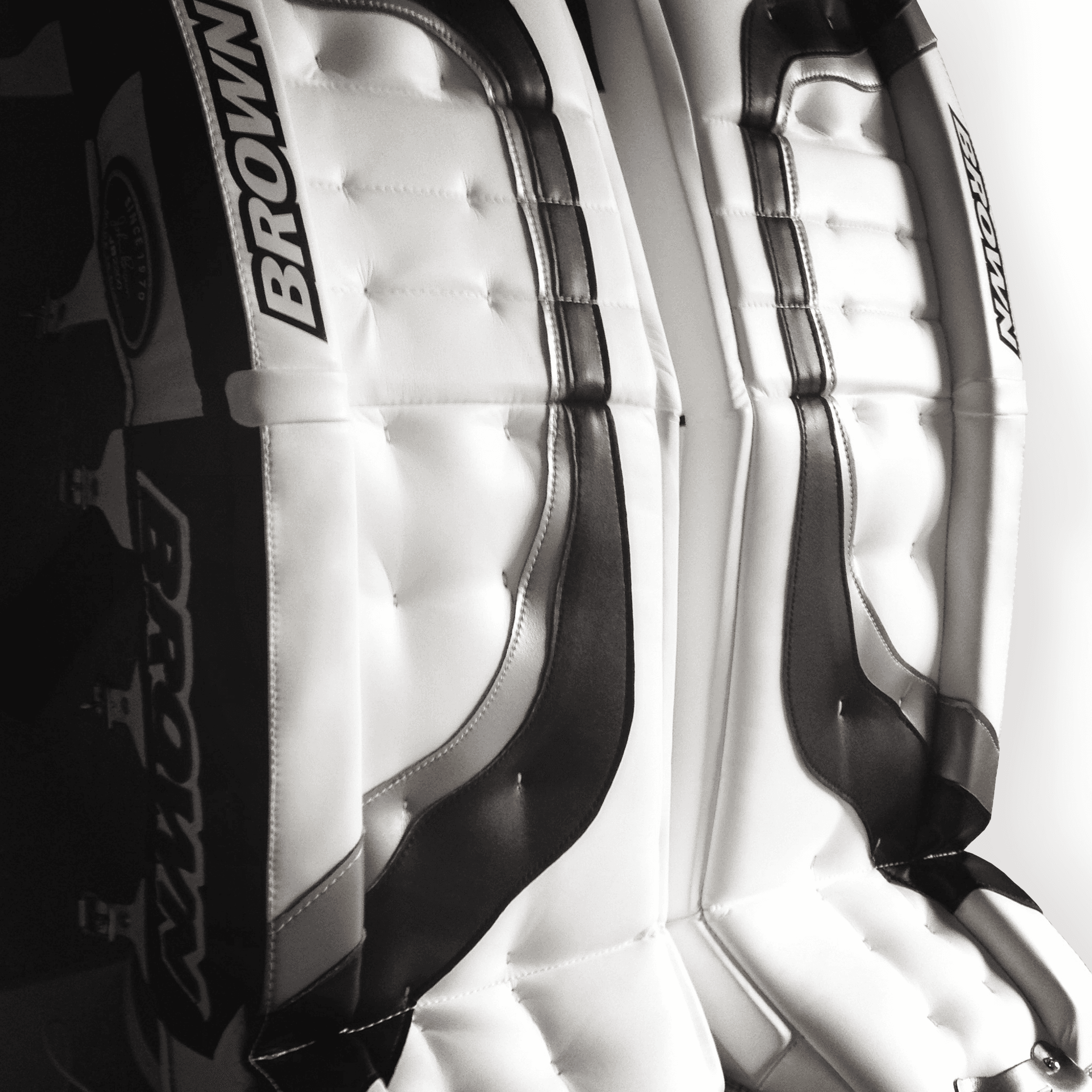 Close up of 2200 leg pads side by side