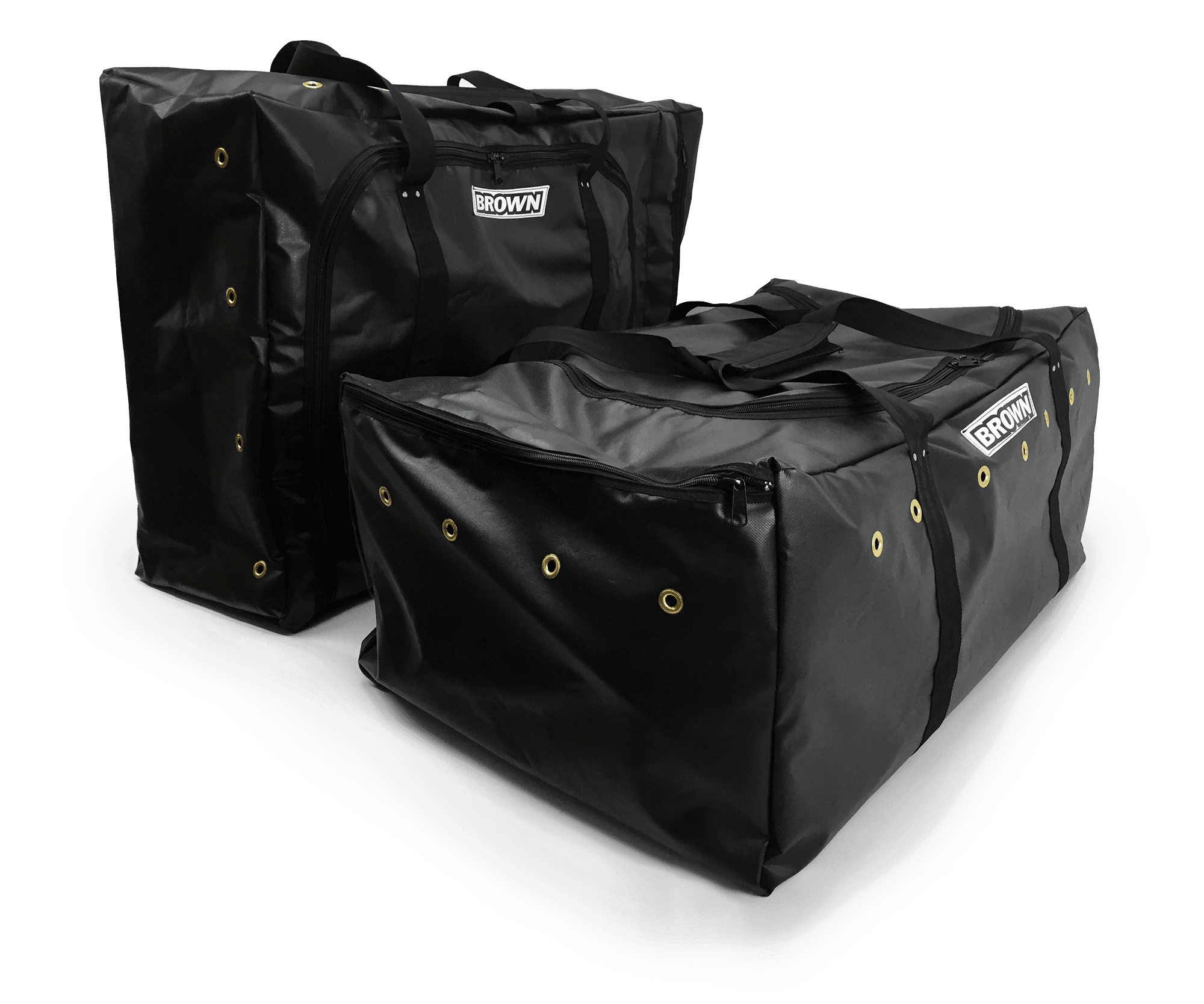 Equipment bag with zipper open