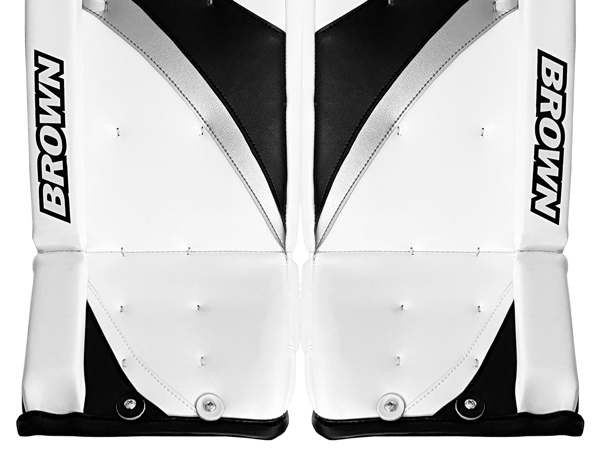 Close up of bottom portion of pads from front
