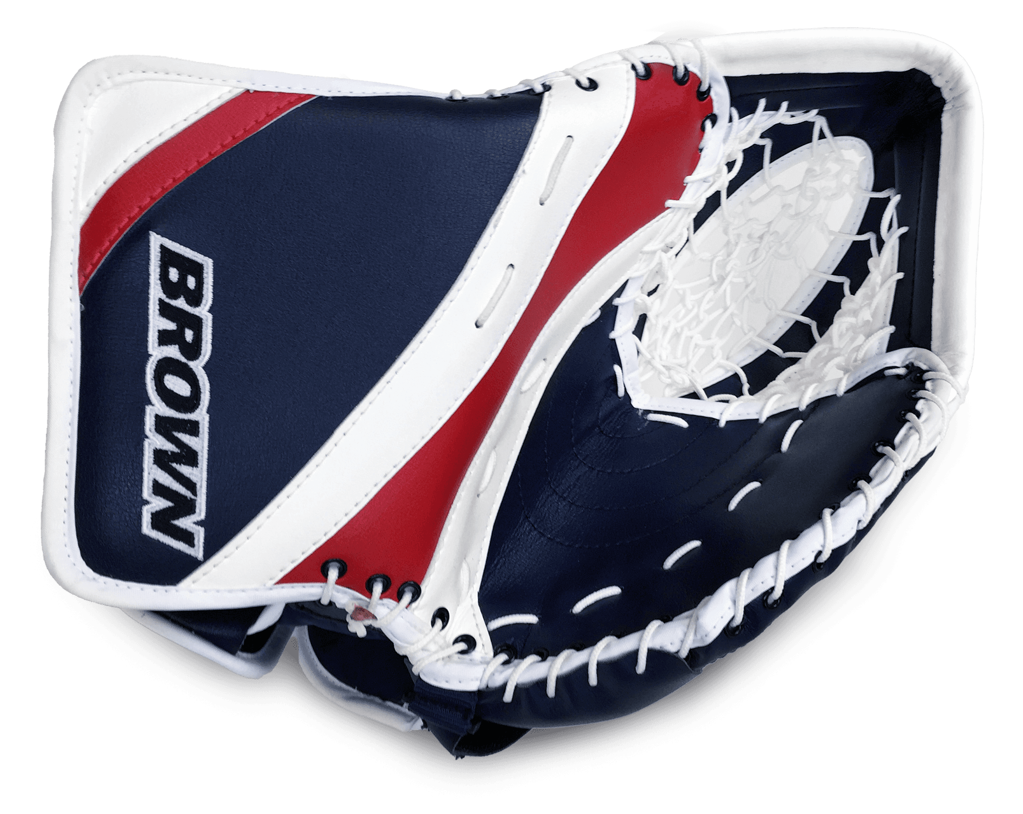 2500 catch glove in navy red white