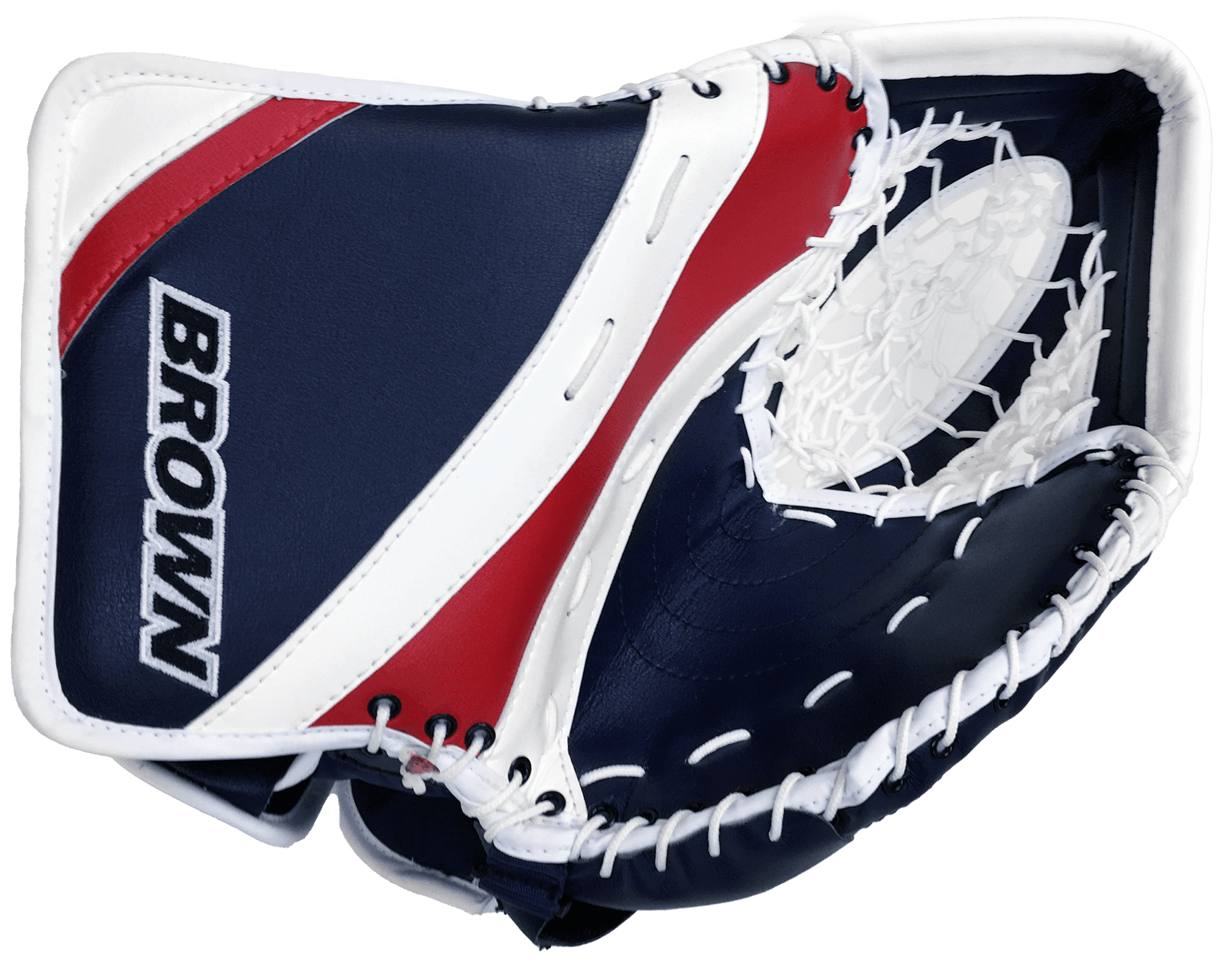 2500 catch glove in navy red white
