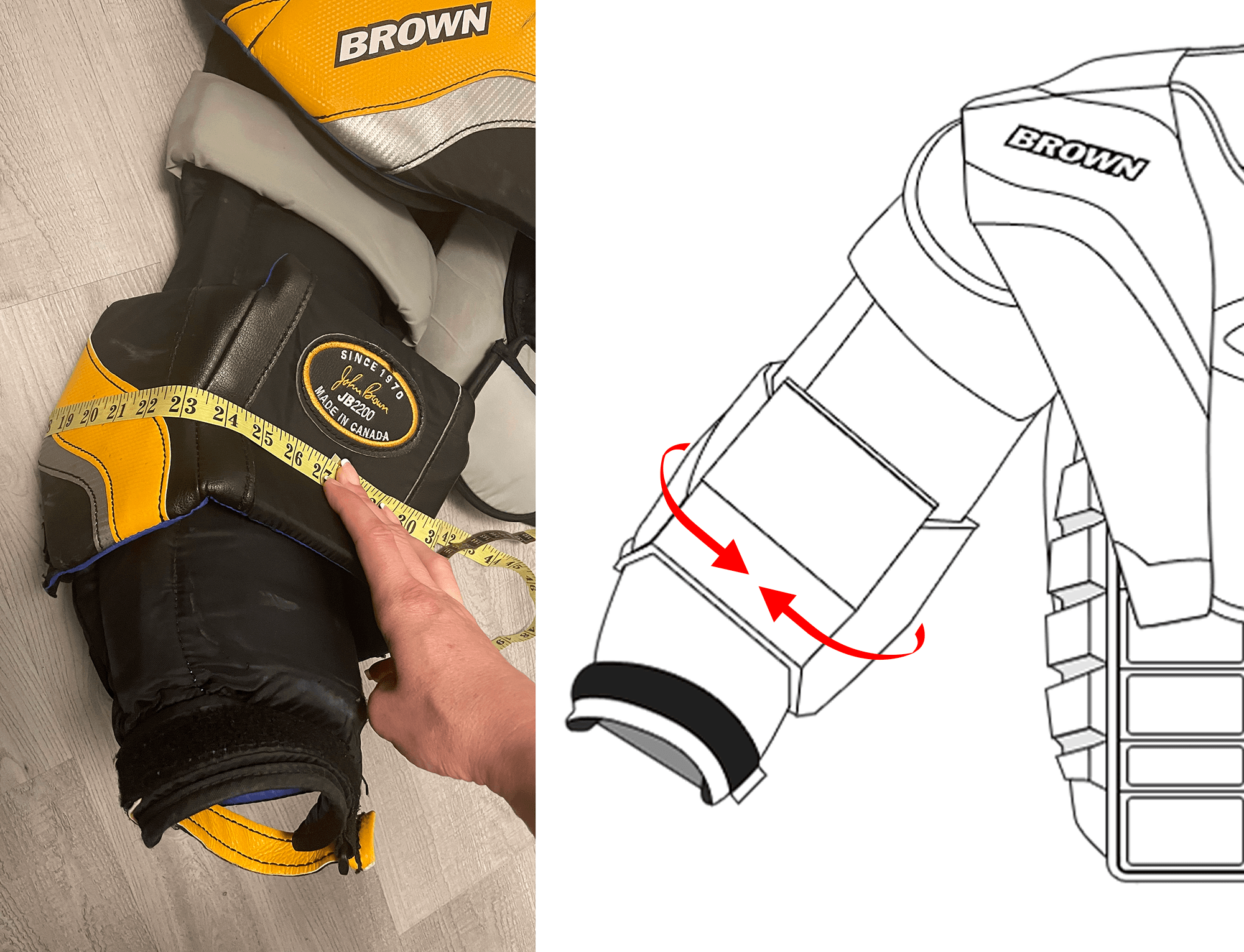 Measuring elbow protector