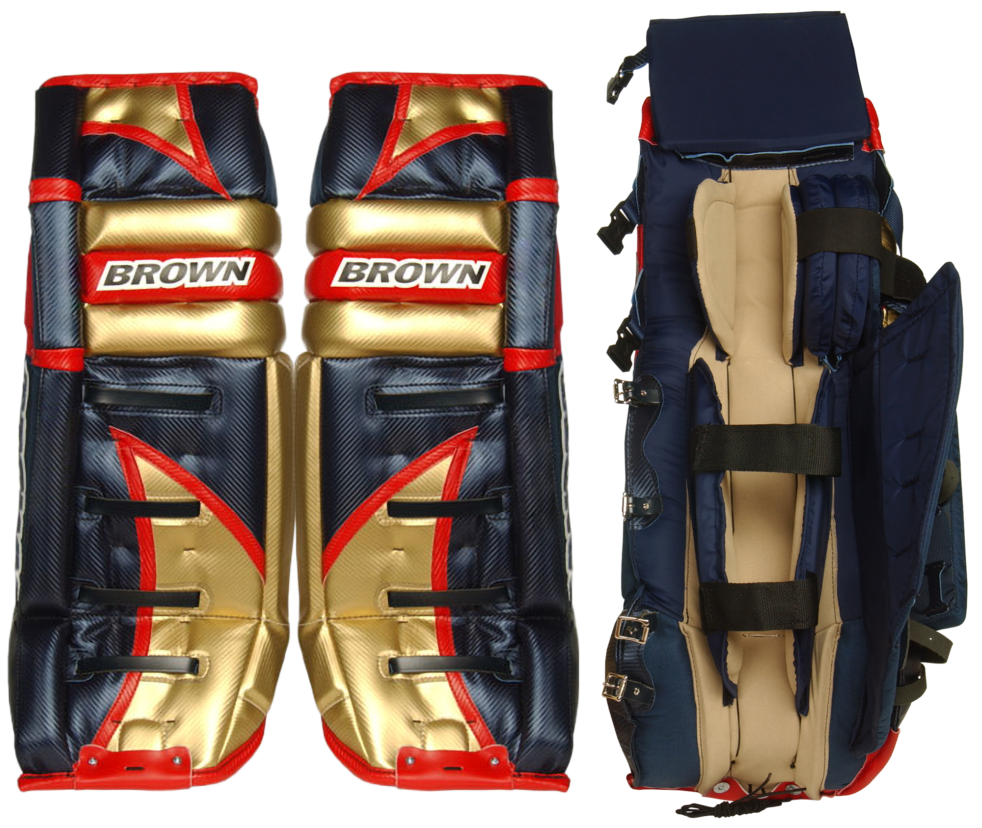 Front and back of 2100 leg pads