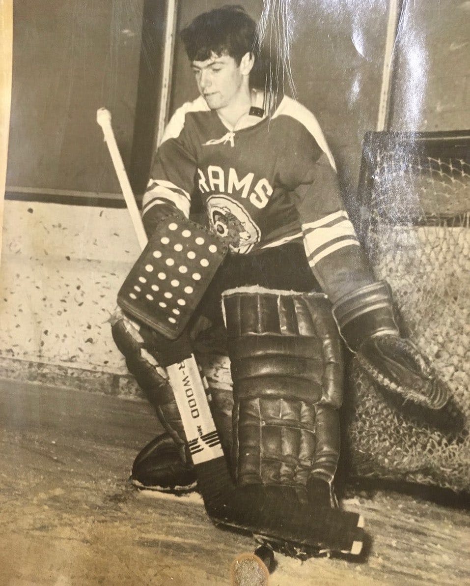 A young John Brown in Goal