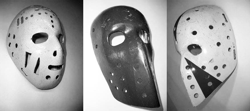 Three old custom masks from the early 1970s