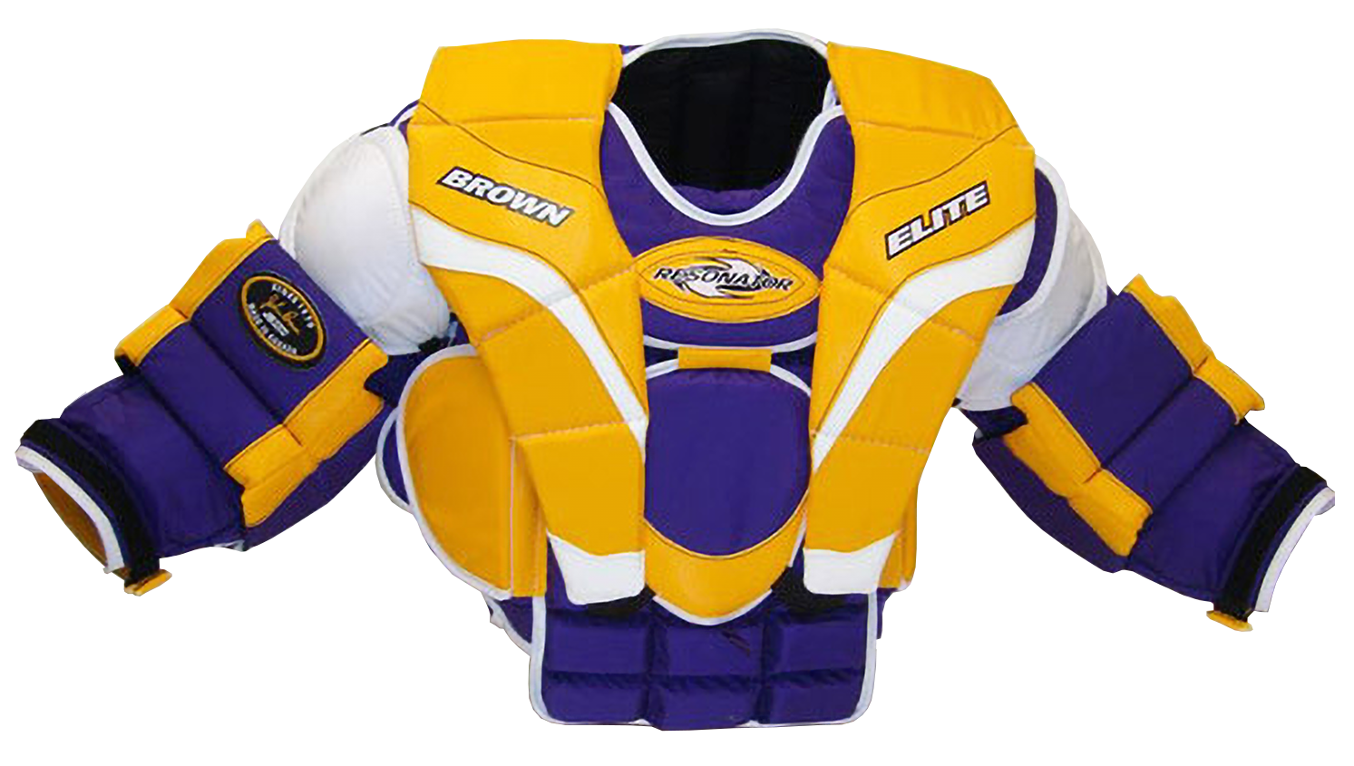 2200 purple, yellow and white chest protector
