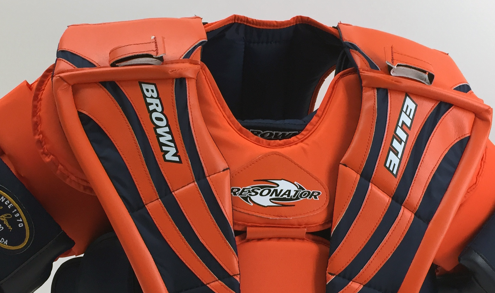 Close up of custom chest protector