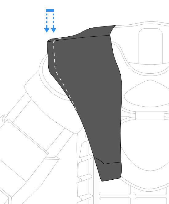 Plus 0.75" shoulder wing width illustration