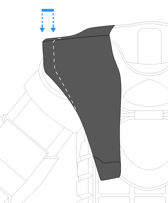 Plus 1.5" shoulder wing width illustration