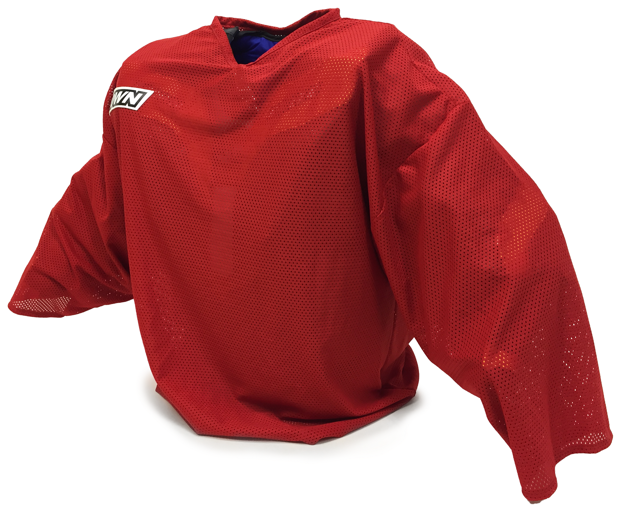 Angled side of 2100 red practice jersey