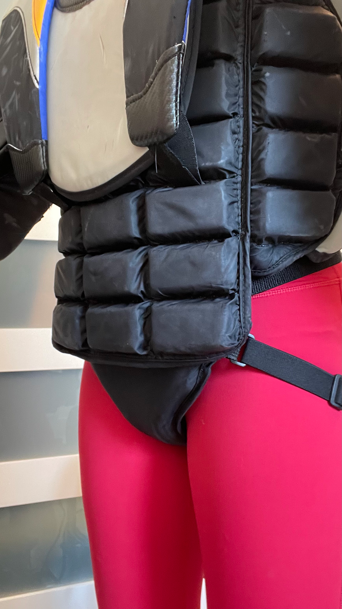Chest overlapping crotch protection